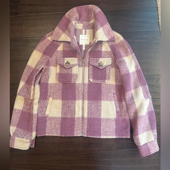 Avec Les Filles pink plaid preppy cozy winter girly feminine jacket size XS - Picture 5 of 6
